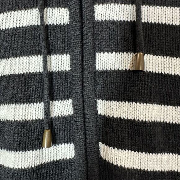 Just My Size Women's 1X Black Striped Hooded Cardigan Long Sleeve - Picture 7 of 11
